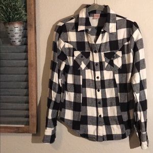 Button down buffalo plaid shirt